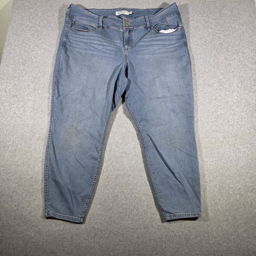 Torrid Jegging Jeans Womens Plus Size 26R Medium Wash Triple Button High Rise